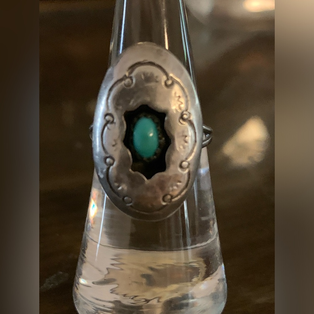 Navajo Shadowbox Turquoise Ring